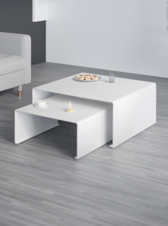 table basse sur mesure blanche